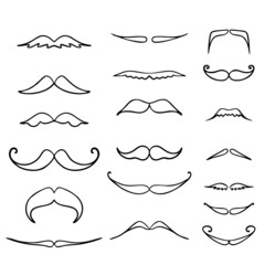 Mustache doodle set, great design for any purposes. Fashion concept. Arrow icon. Sign symbol  vector. Black shape silhouette. Modern graphic concept.sketch style.