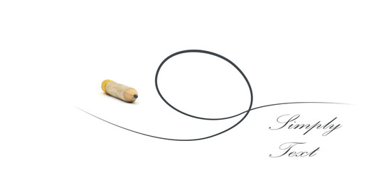 Pencil with scribble on white background