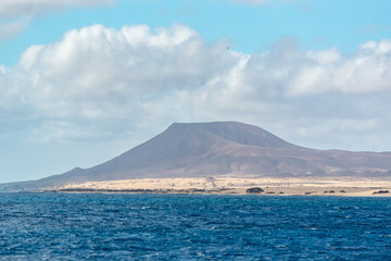 Fototapeta na wymiar Sunny day in the Lobos Island in Fuerteventura on the Canary Islands in Spain