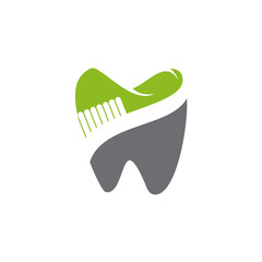 Tooth brush icon logo design template