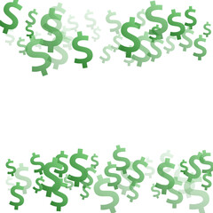Green dollar signs scatter currency vector 