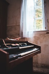 Old piano in the church