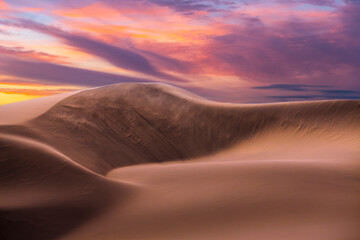 Fototapeta na wymiar landcape with awesome sunset sky over Namib Desert in Namibia, southern Africa