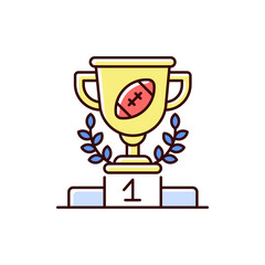 Sport achievements RGB color icon. Medal-winning nation. Accomplishments and records. Athletic participation. World champions. Honors, trophies and awards. Isolated vector illustration