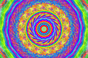 Fototapeta na wymiar Abstract color layers overlapping in twisted circle