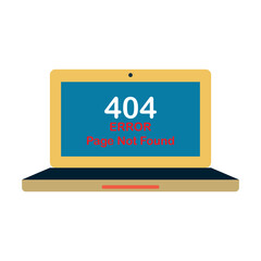 Error 404 page not found concept illustration, webpage banner, search result message, vector line icon