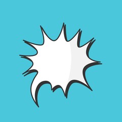 Blank empty white speech bubbles vector with blue background