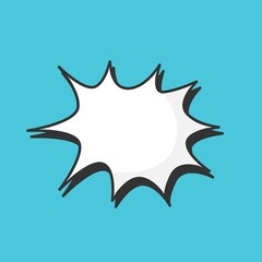 Blank empty white speech bubbles vector with blue background