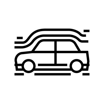 Car Aerodynamics Test Line Icon Vector. Car Aerodynamics Test Sign. Isolated Contour Symbol Black Illustration