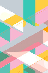 Colorful geometric. cubes and triangles lined stripy, Cover Swiss Modernism. blue and pink texture, Abstract pattern Shapes Concept