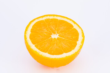 Sunkist orange on a white cut in a haft