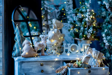 christmas decorations on the table