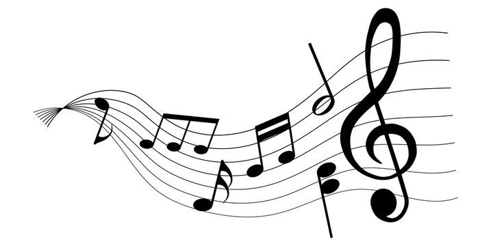 musical notes melody on white background	
