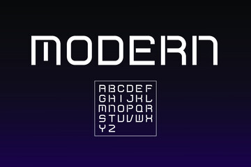 Modern style uppercase alphabet letter font. a-z vector illustration