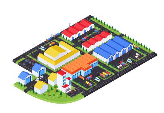 Storehouse facilities - modern vector colorful isometric illustration