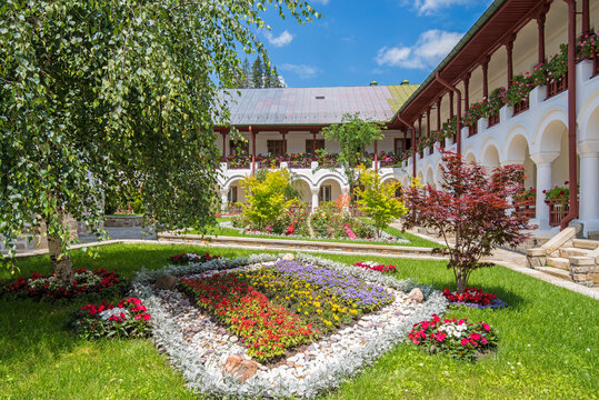 Agapia monastery summer scene