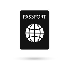International passport vector icon. Filled flat sign for mobile concept and web design. Travel documents simple icon. Black Vector Illustration