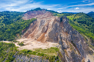 Rock quarry aerial scene
