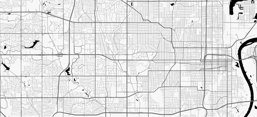 Urban city map of Omaha. Vector poster. Grayscale street map. - obrazy, fototapety, plakaty