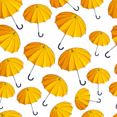 Naklejka premium Umbrellas seamless background, weather and outdoors, fashion accessories theme, vector wallpaper or web site background.