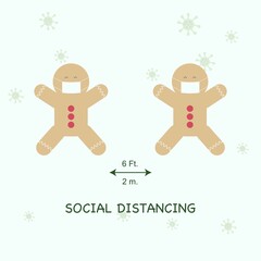 Merry Christmas. Social distancing in coronavirus pandemic.