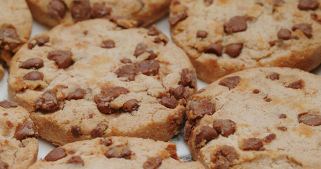 Chocolate chip cookies on plate