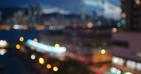 Bokeh of the city view at night