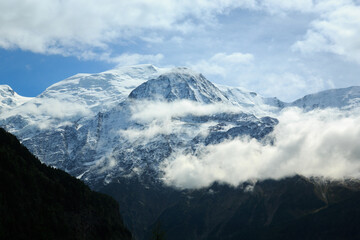 European mountains Mont Blanc, France. Near the town of Chamonix, Haute-Savoie.