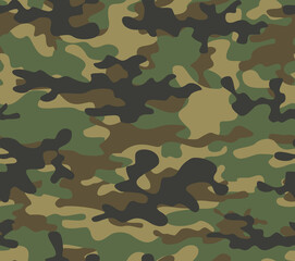 Fototapeta premium Army camouflage texture vector pattern. Classic background.