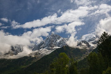 European mountains Mont Blanc, France. Near the town of Chamonix, Haute-Savoie.