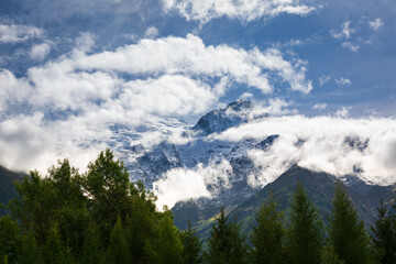 European mountains Mont Blanc, France. Near the town of Chamonix, Haute-Savoie.