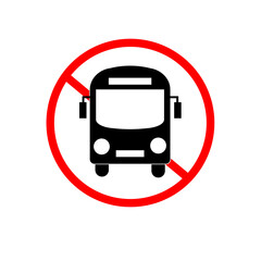 Travel Ban. No travel. bus icon illustration