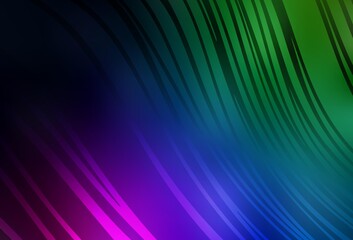 Dark Multicolor vector background with wry lines.
