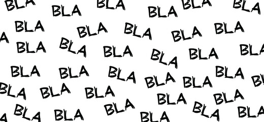 Slogan Bla bla bla, talking. Fact or fake news concept, social media conversation. Flat vector quote humor sign. Hand draw. Conversation, gossip, talk, shout, shout, gossip, gossip messages.