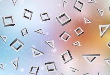 Light Blue, Yellow vector backdrop with rhombus.