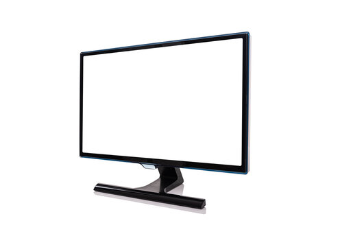 Computer monitor or TV set isolated on white background.