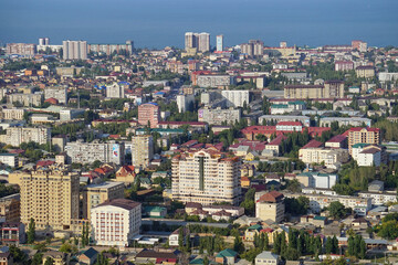 Fototapeta na wymiar Makhachkala. View of the city from above