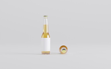 Beer Bottle Mockup 3D Illustration