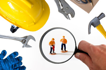Naklejka premium fiding repairman for house repair