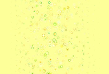 Light Green, Yellow vector pattern with spheres.