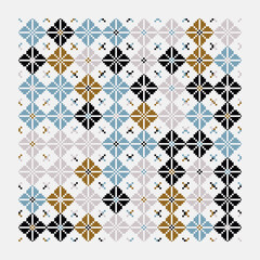 Nordic Embroidery Ornament Vector Pattern Design With Ethnic And Folk Abstract Shapes