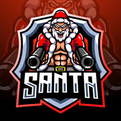 Santa gunner mascot. esport logo design