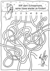 R&auml;tsel f&uuml;r Kinder: Schneemann / Weihnachten