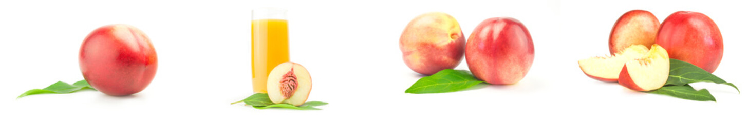 Group of isolated peaches isolated on white