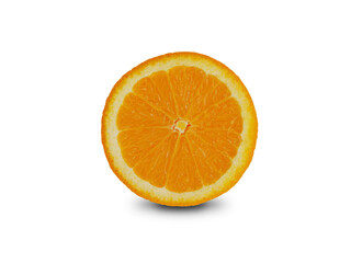 A slided orange on a white background