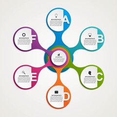Abstract infographic in the form of metabolic. Design elements.
