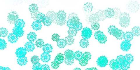 Light green vector texture with bright snowflakes.