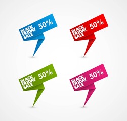 Black friday sale label, sticker and coupon.