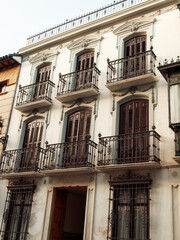  typical house with forging balconyes in old  Ronda town. Andalusia, Spain