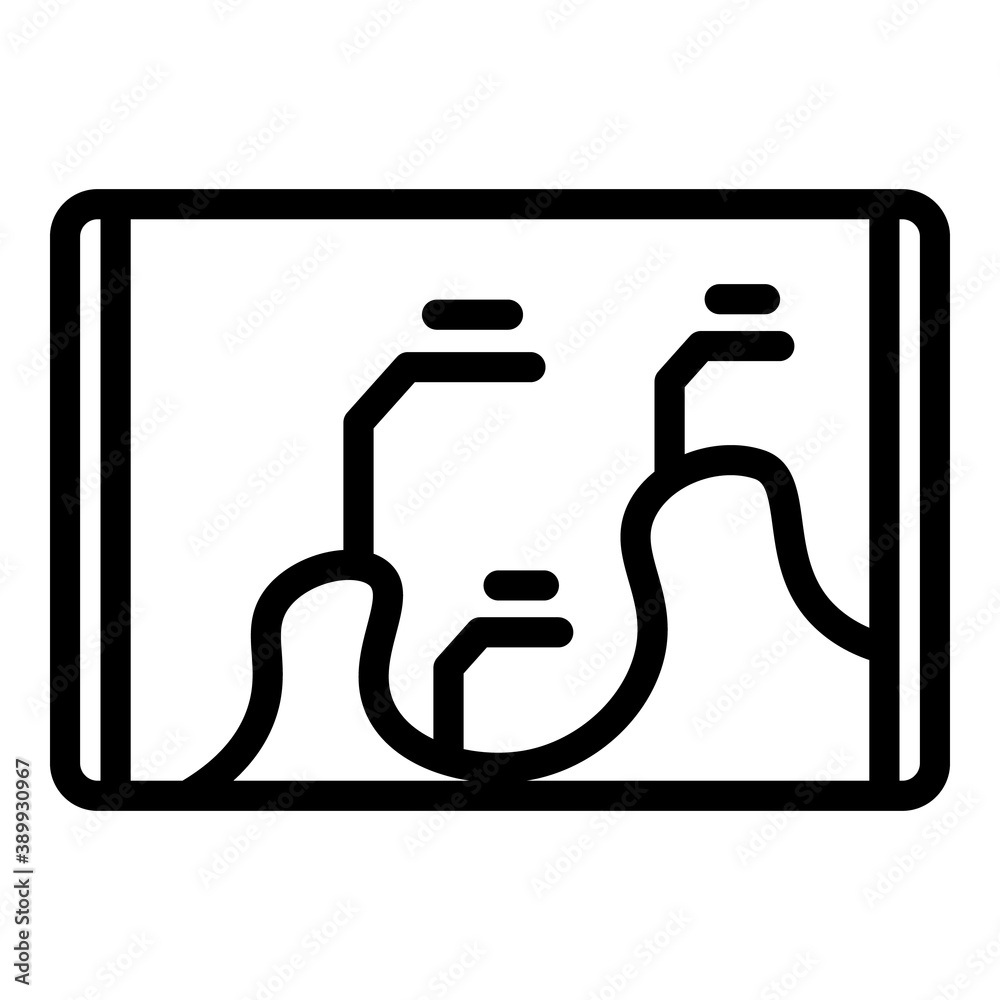 Poster tablet error icon. outline tablet error vector icon for web design isolated on white background